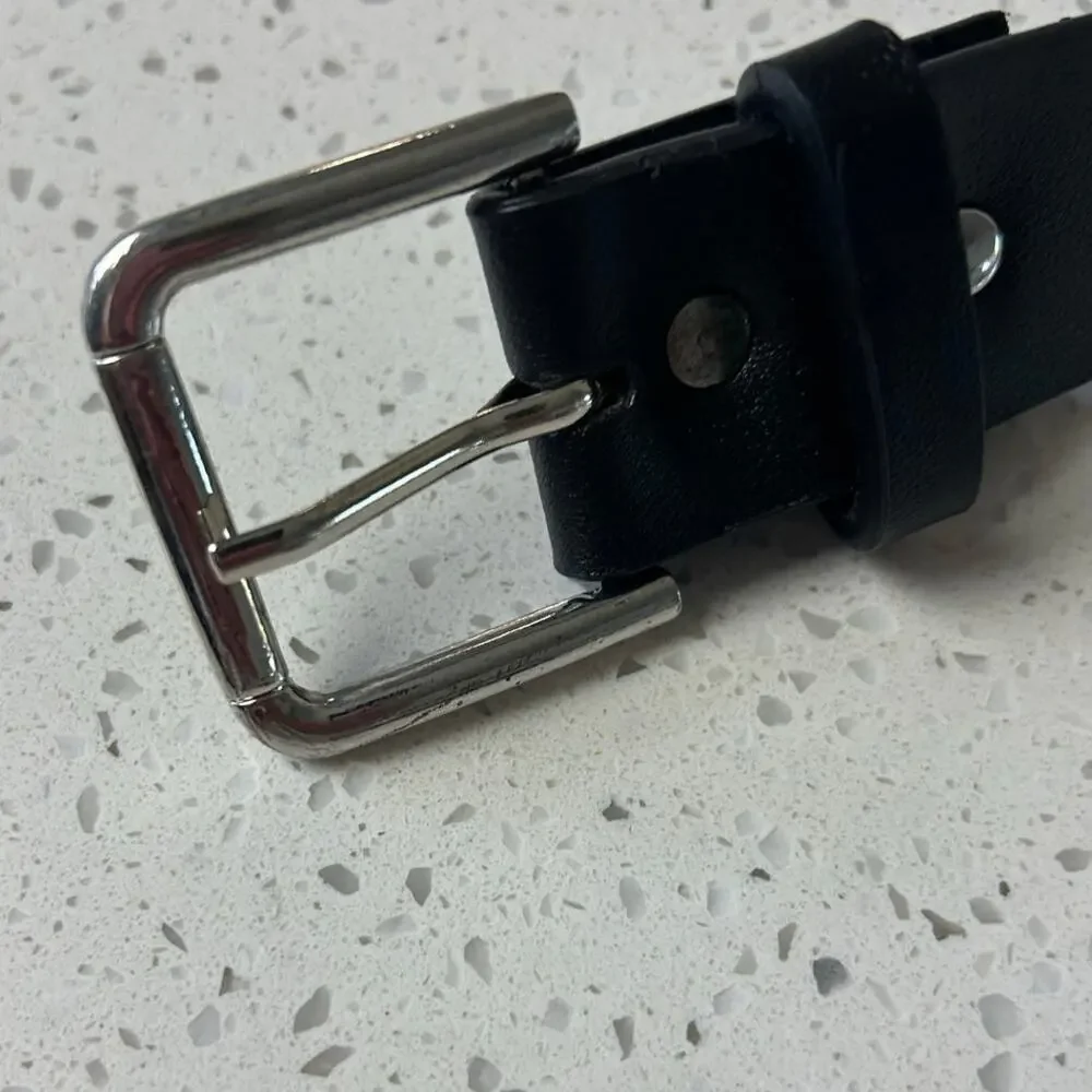 Belt Two Row Studded Chain Black Belt